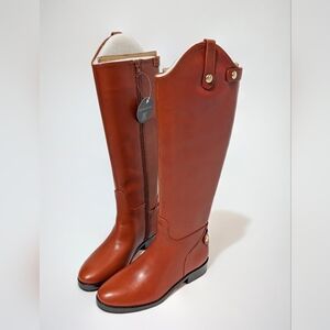 INC International Concepts Aleahl Tall Riding Boots Cognac Leather Size 5 NWT